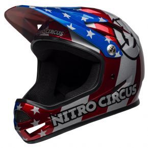 Bell Sanction Mtb Full Face Helmet Nitro Circus Gloss Silver/ Blue/ Red 2022