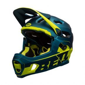 Bell Super Dh Mips Full Face Mtb Helmet Matte Blue/ Gloss/ High Viz 2022