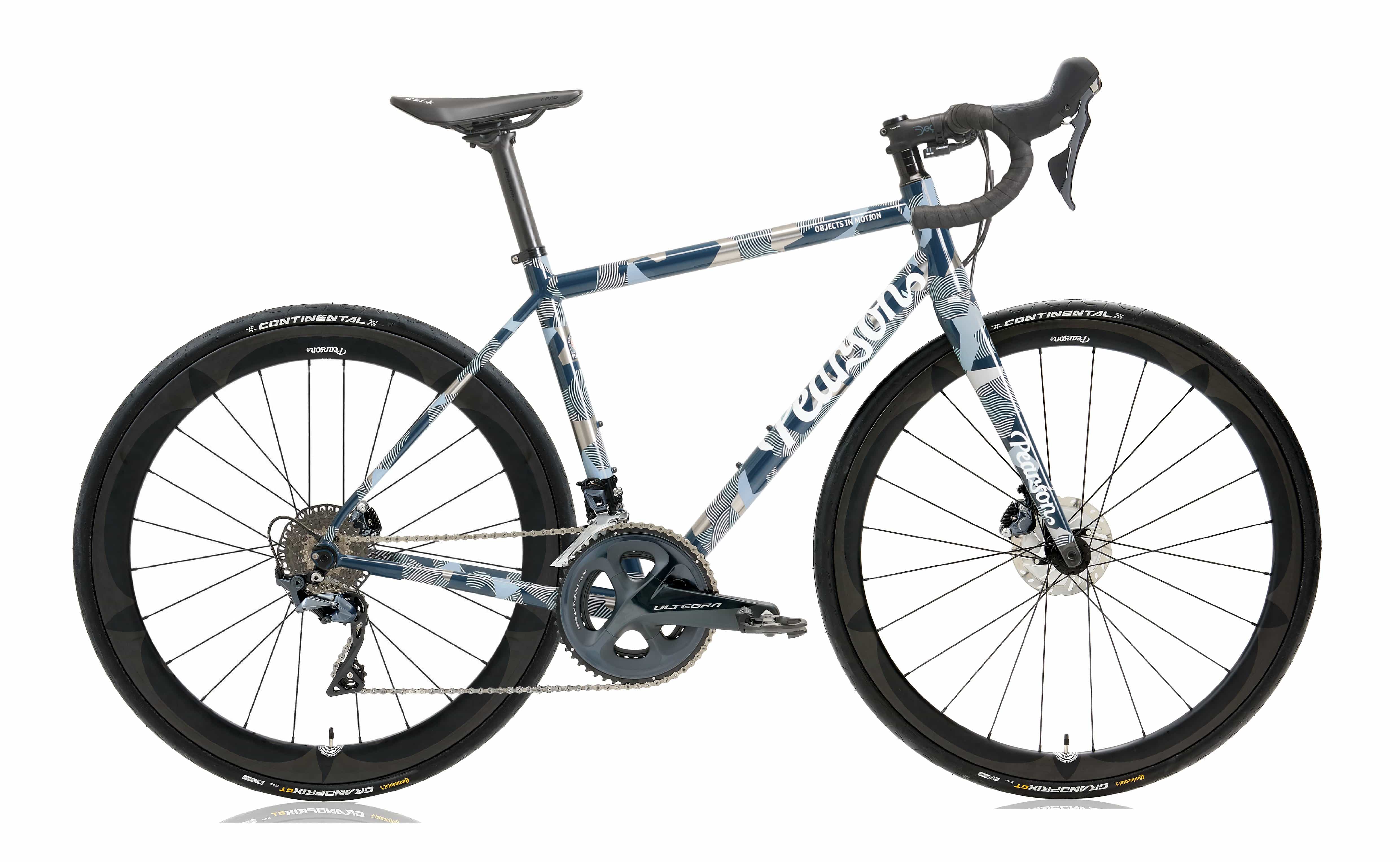 Pcs  Objects In Motion - Titanium Road Bike  Large / Blue Camo / Shimano Ultegra Mechanical - Hoopdriver Cut And Thrust Carbon Wheels
