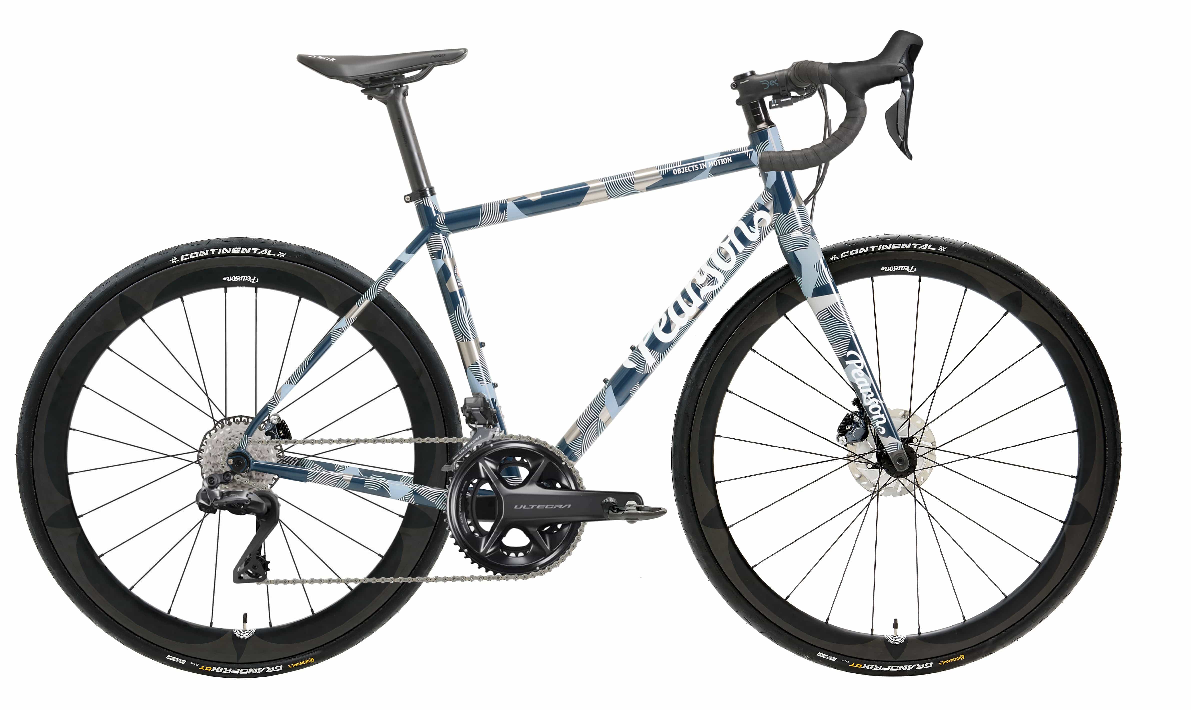 Pcs  Objects In Motion - Titanium Road Bike  Large / Blue Camo / Shimano Ultegra R8170 12 Speed Di2 - Hoopdriver Cut And Thrust Carbon Wheels