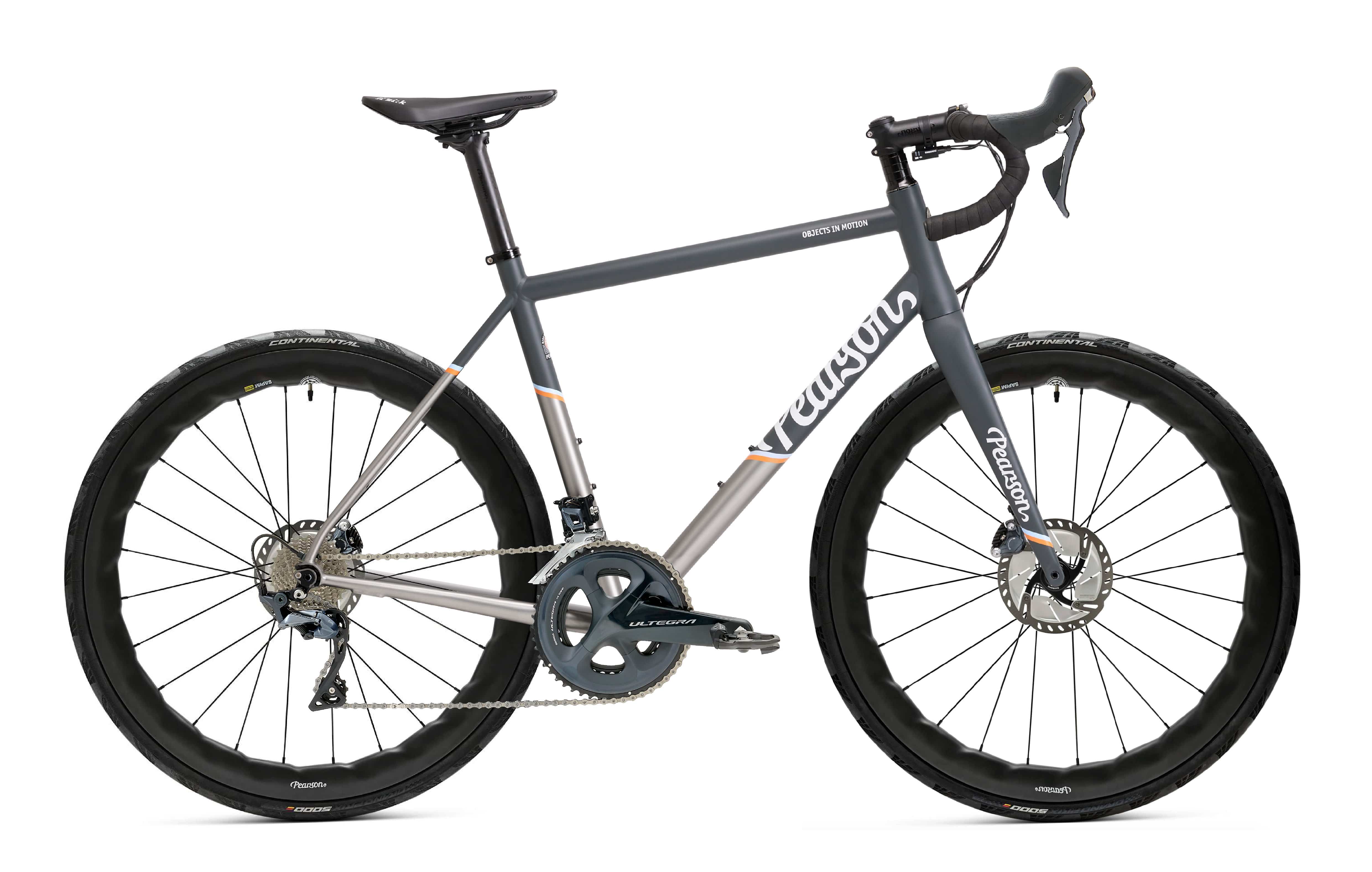 Pcs  Objects In Motion - Titanium Road Bike  Large / Grey / Shimano Ultegra Mechanical - Hoopdriver Tooth And Nail Carbon Wheels
