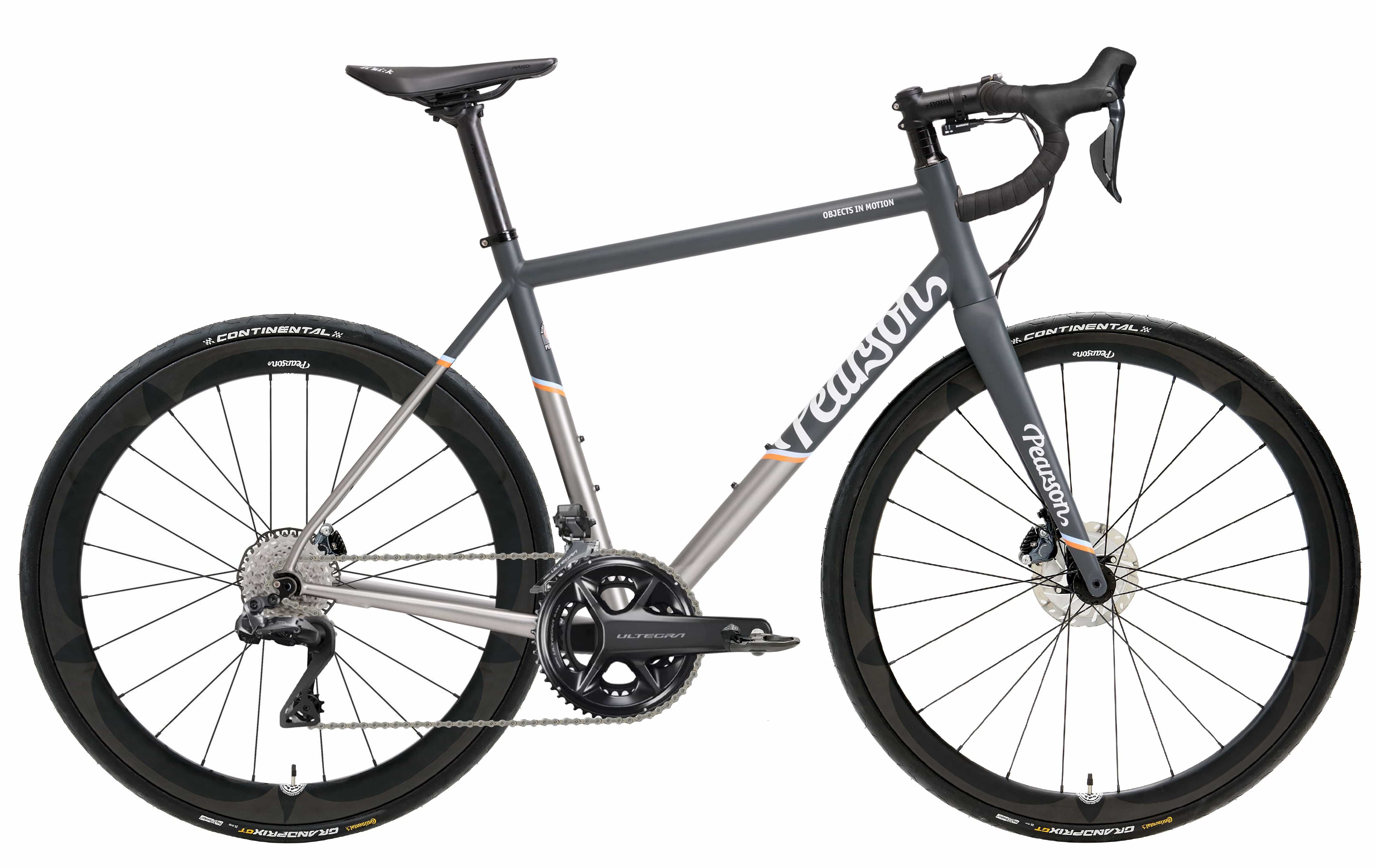 Pcs  Objects In Motion - Titanium Road Bike  Large / Grey / Shimano Ultegra R8170 12 Speed Di2 - Hoopdriver Cut And Thrust Carbon Wheels
