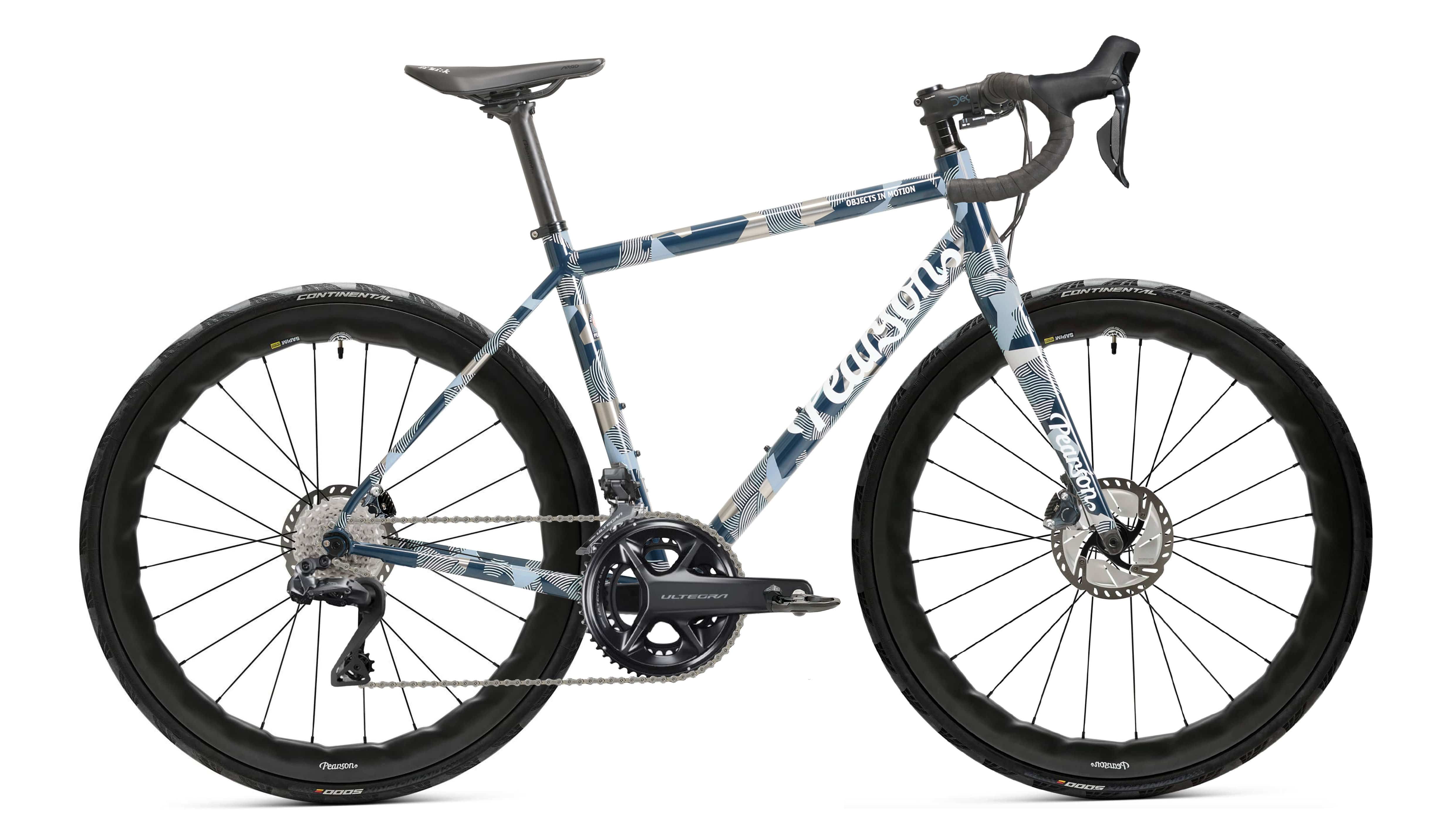 Pcs  Objects In Motion - Titanium Road Bike  Medium / Blue Camo / Shimano Ultegra R8170 12 Speed Di2 - Hoopdriver Tooth And Nail Carbon Wheels