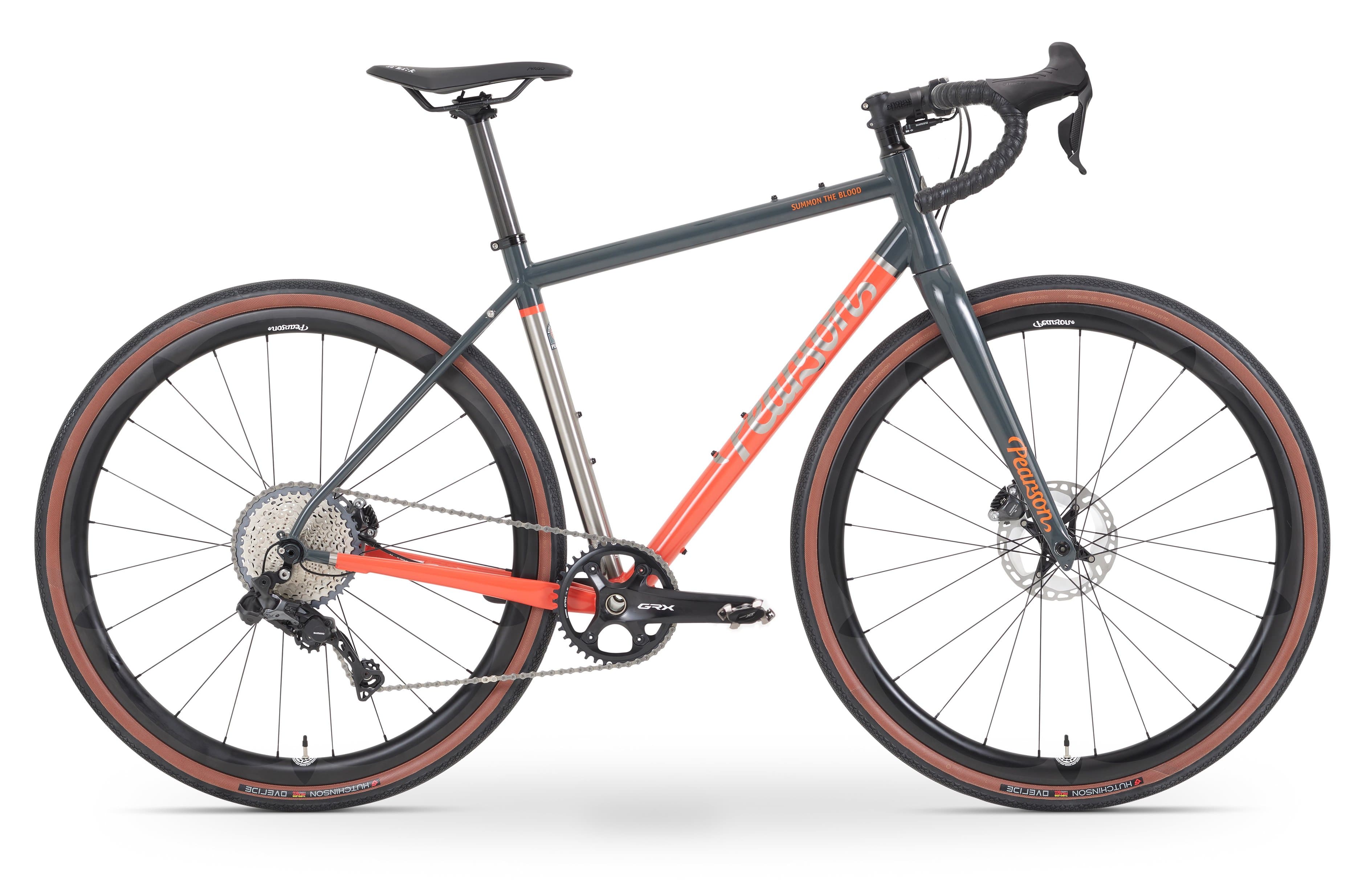 Pcs  Summon The Blood - Titanium Gravel Bike  Medium / Orange / Grx815 ElectronicandHoopdriver Bump And Grind Carbon Wheels
