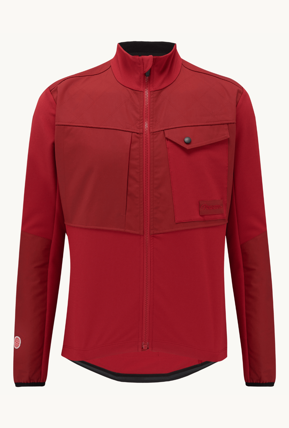 Pearson 1860  Because Its There - Red Adventure Long Sleeve Cycling Jacket  Cherry Red / Large