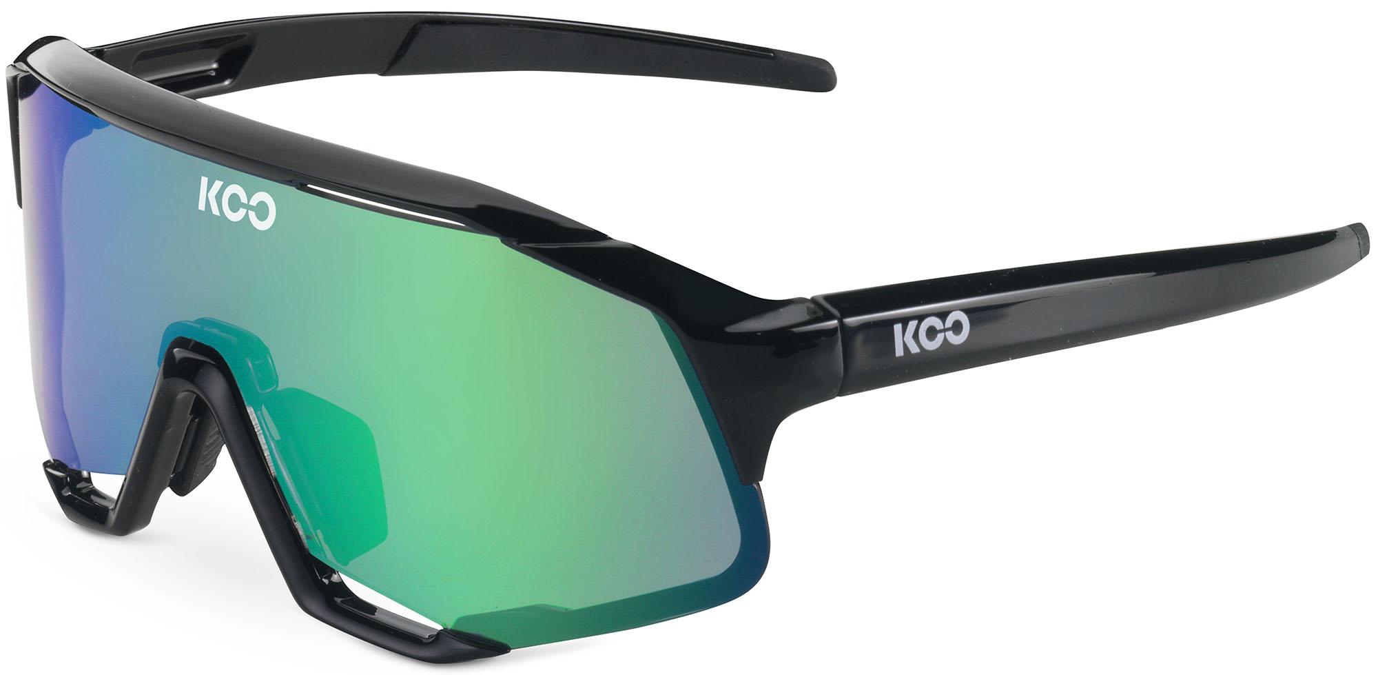 Koo  Demos Black Sunglasses (green Mirror Lens) - Black/green