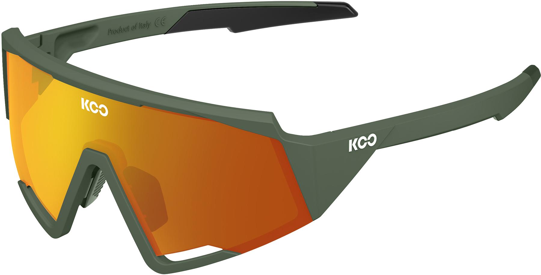 Koo Spectro Green Matt Sunglasses (orange Mirror Lens) - Green Matte/orange