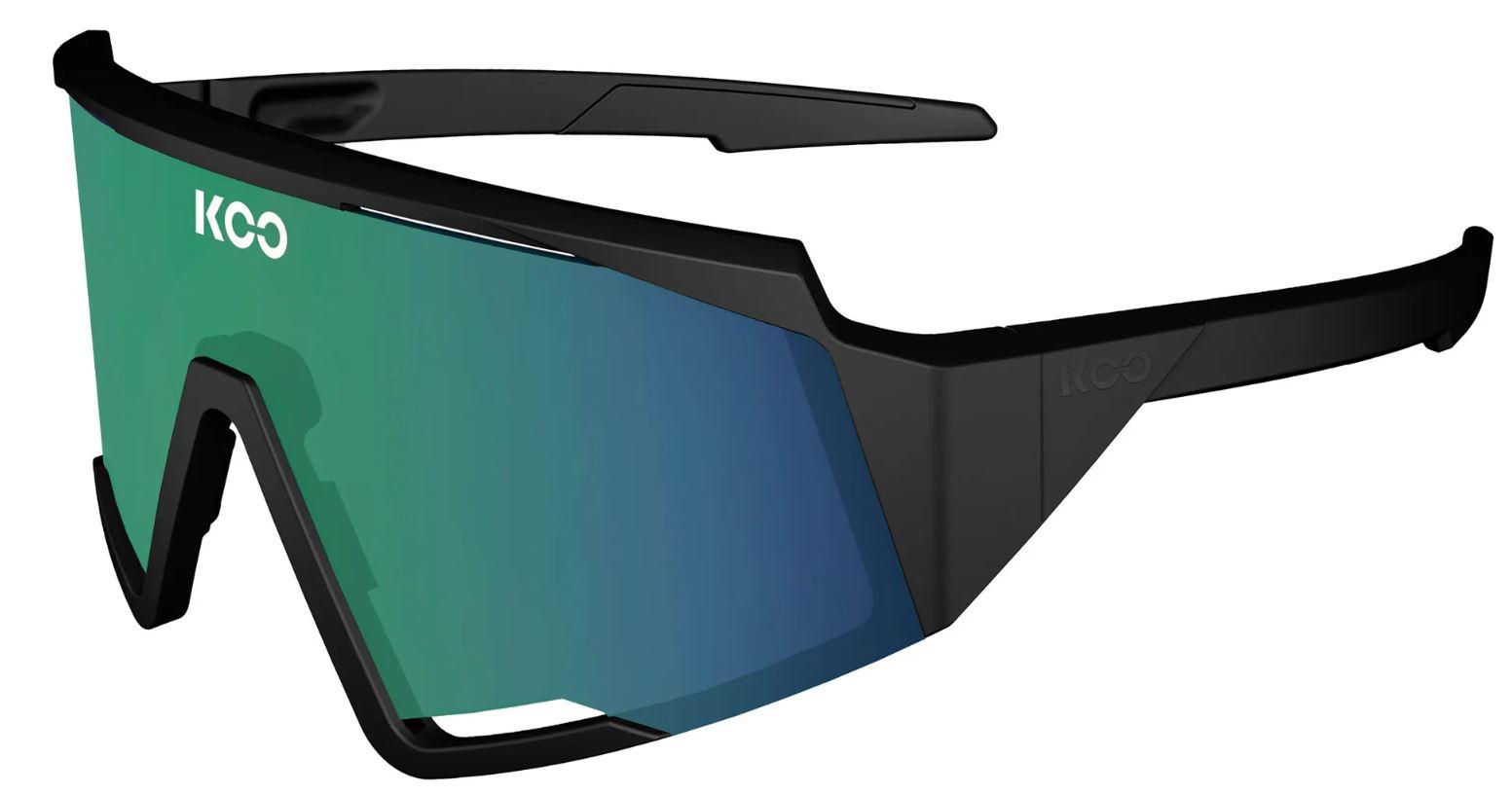 Koo Spectro Matte Black Sunglasses (green Mirror Lens) - Black/green