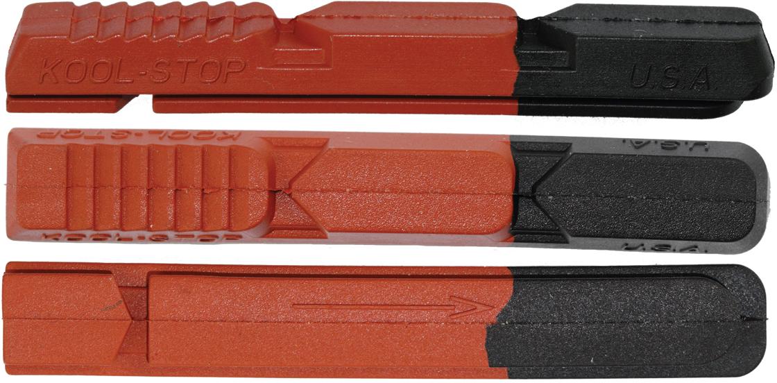 Kool Stop V-brake V2 Dual Compound Inserts (for H12) - Black/salmon