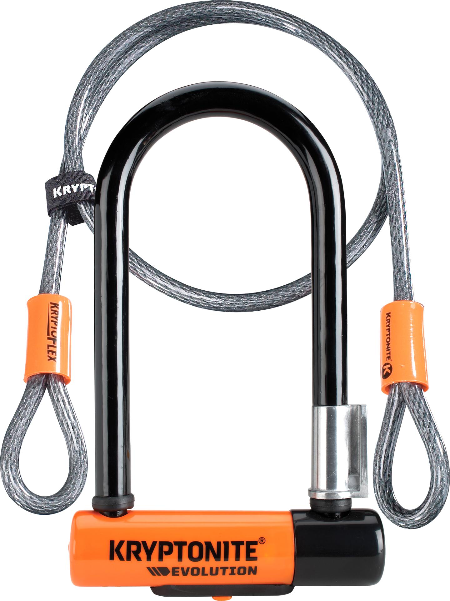 Kryptonite Evolution Mini 7 Bike Lock And Kryptoflex Cable - Black/orange