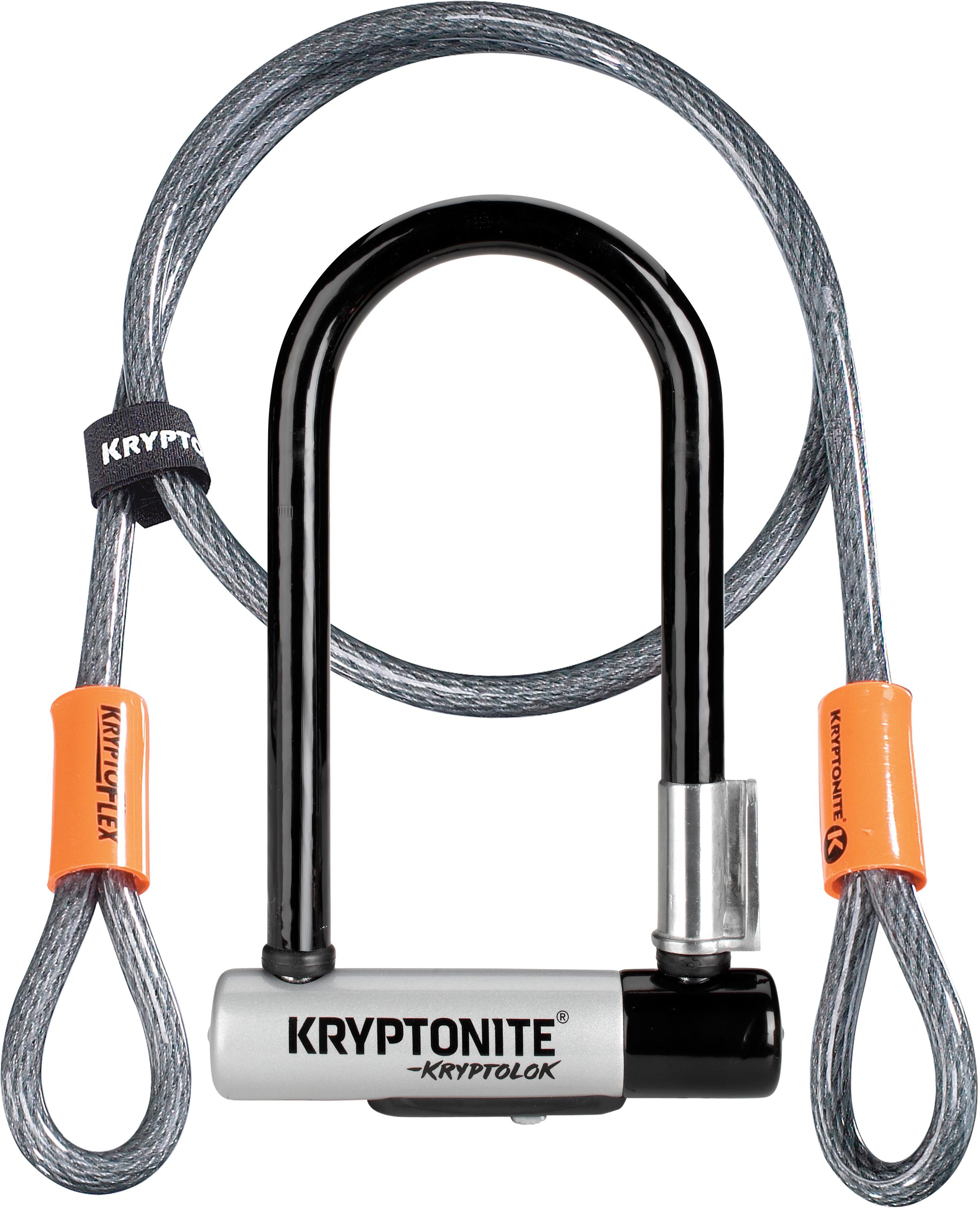 Kryptonite Mini 7 Bike Lock And Kryptoflex Cable - Black/silver