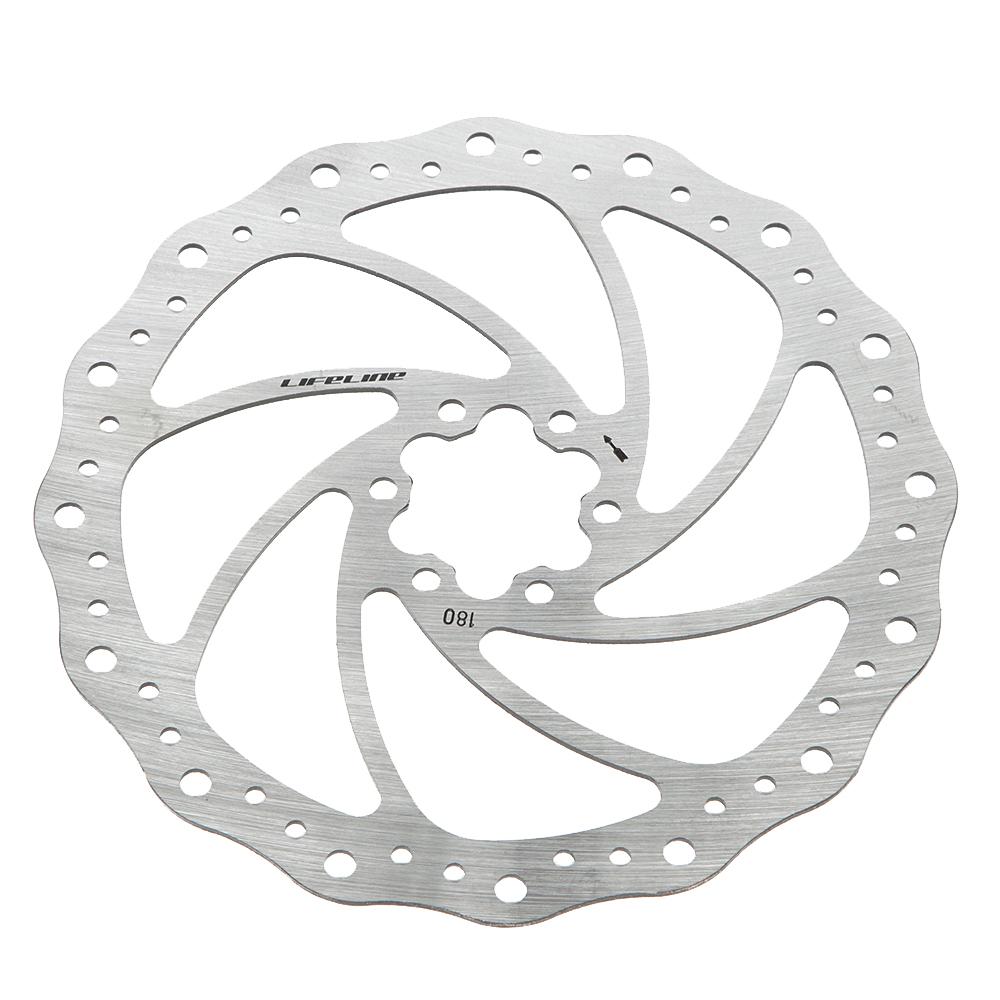 Lifeline One Piece Stainless Disc Rotor - 180mm - Silver Grey