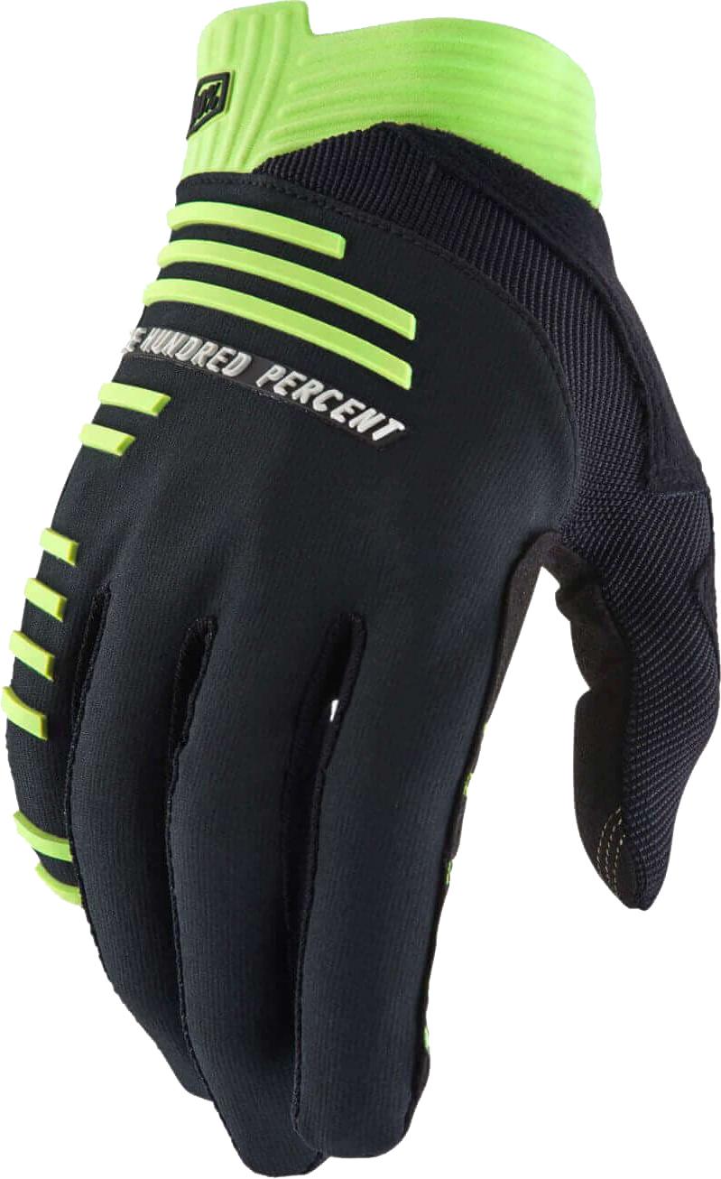 100% R-core Gloves - Black/lime