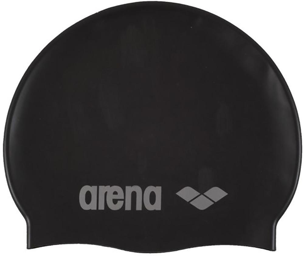 Arena Classic Silicone Junior Swimming Cap - Black/silver