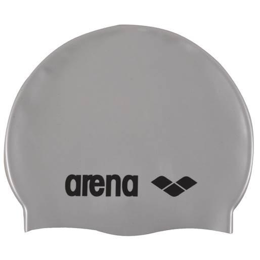 Arena Classic Silicone Swim Cap - Silver/black