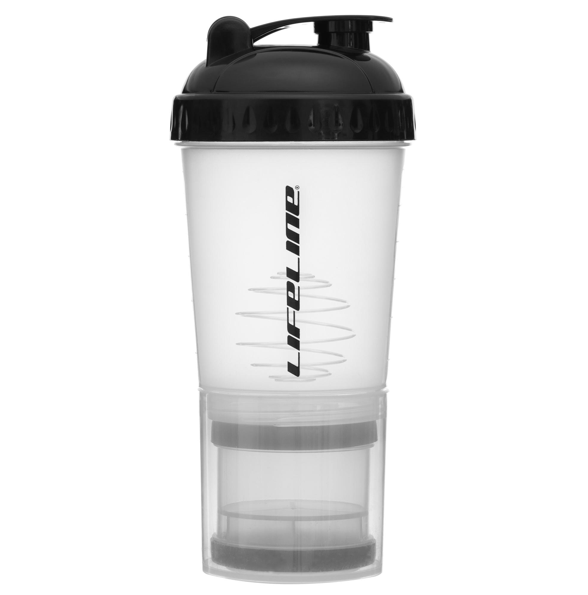 Lifeline Shaker Bottle With Storage Compartment - Clear