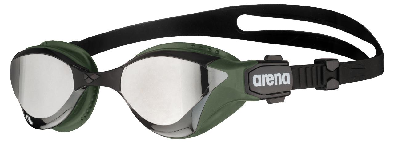 Arena Cobra Triathlon Swipe Mirror Goggles - Silver/army