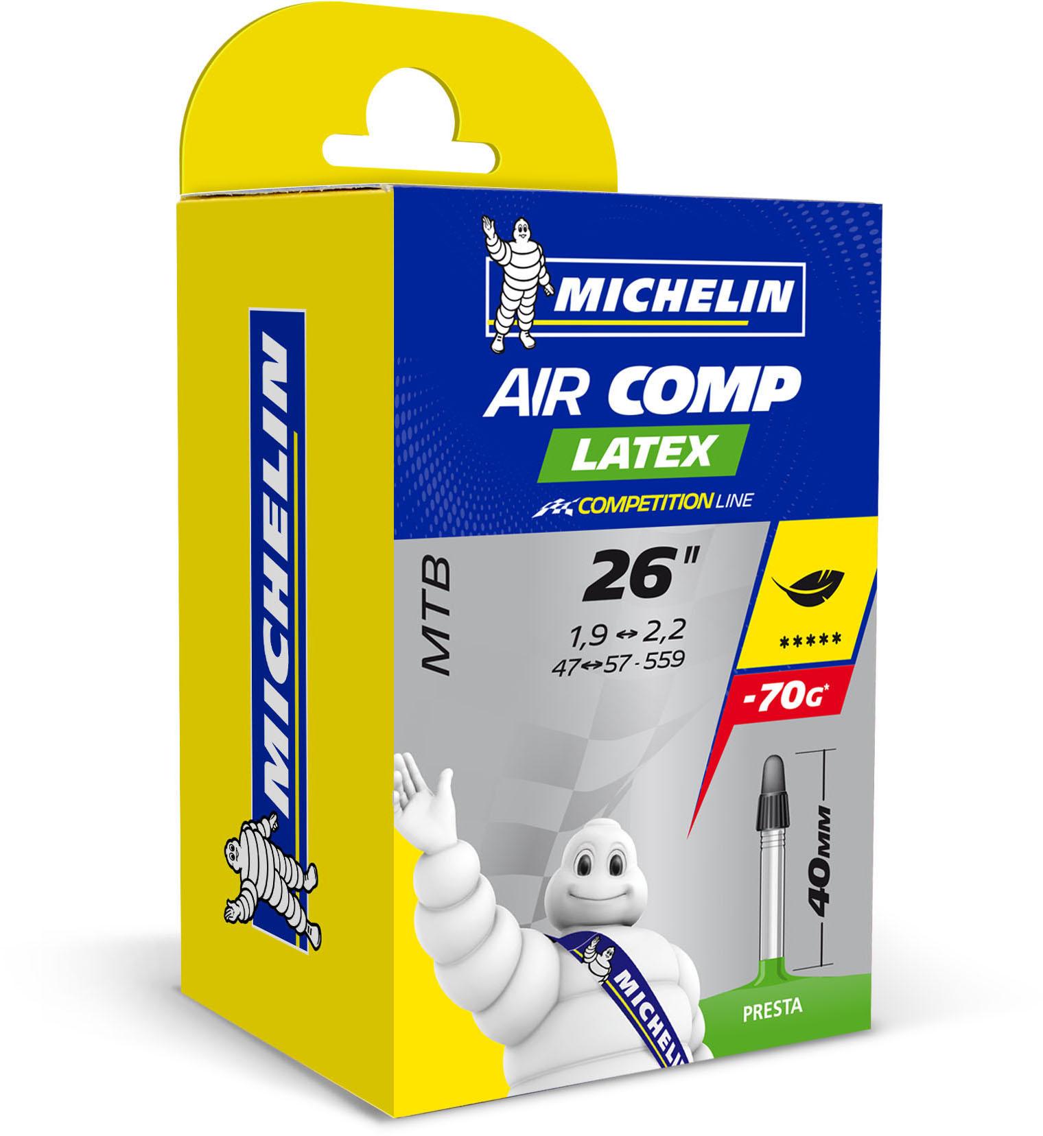 Michelin C4 Aircomp Latex Mtb Bike Tube - Black
