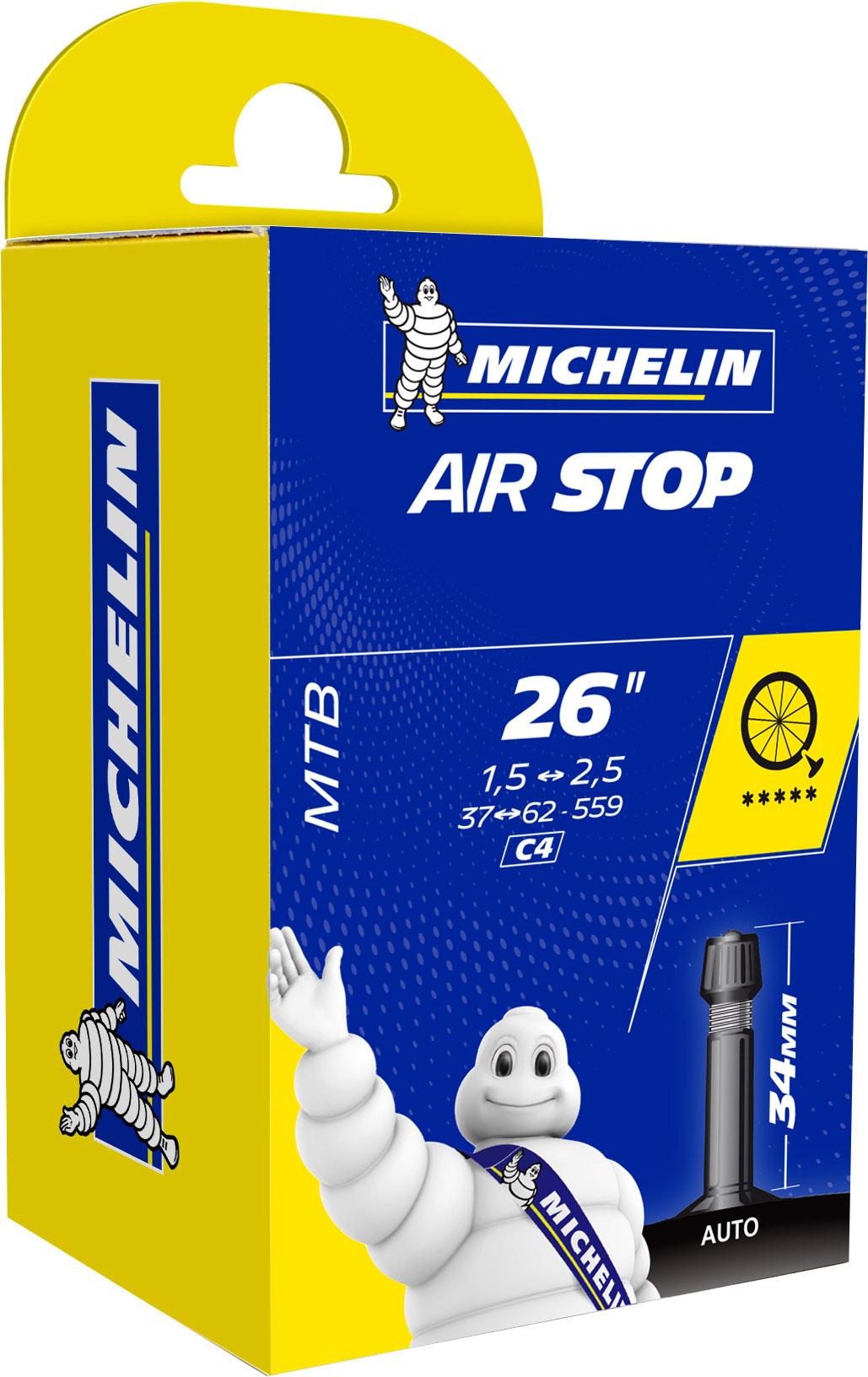 Michelin C4 Airstop Butyl Mtb Bike Tube - Black