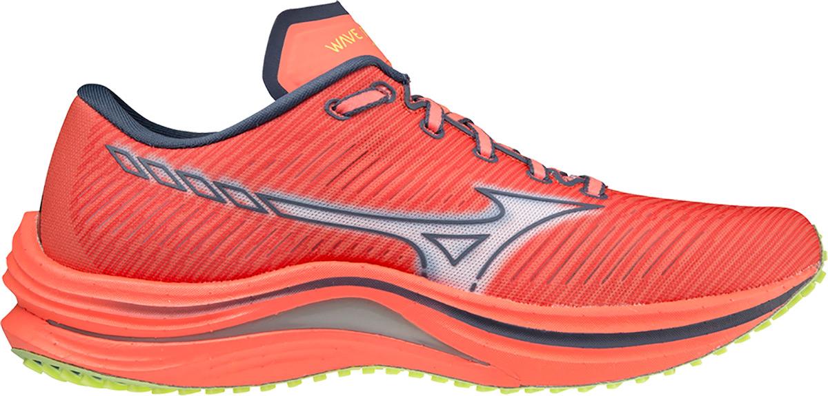 Mizuno Womens Wave Rebellion Running Shoes - Neon Flame/white/neo Lime