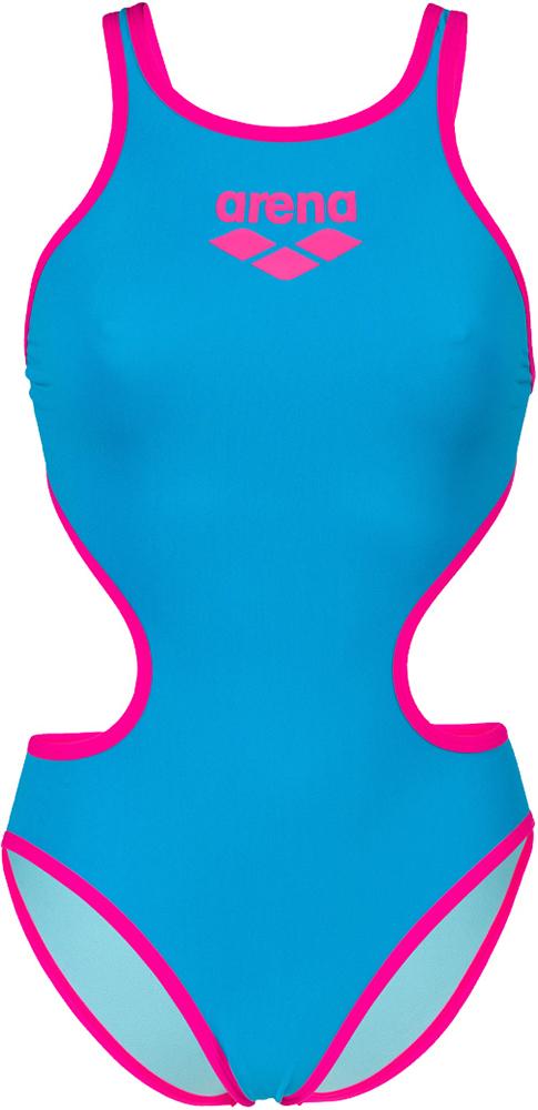 Arena Womens One Biglogo Swimsuit - Turquoise/fluo Pink