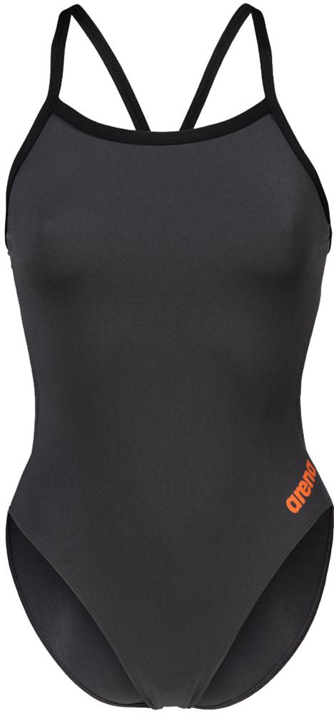 Arena Womens Team Swimsuit Challenge Solid Swimsuit - Asphalt/black