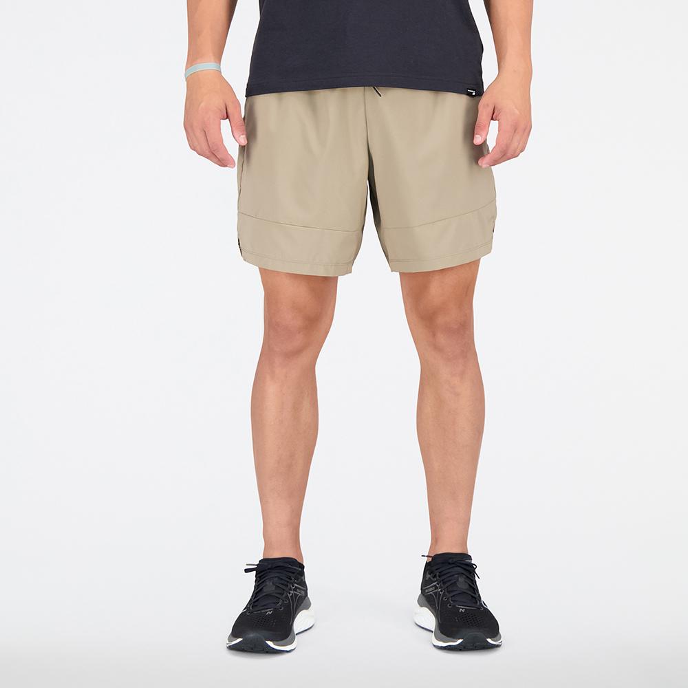 New Balance Tenacity Solid Woven 7 Inch Shorts - Mushroom