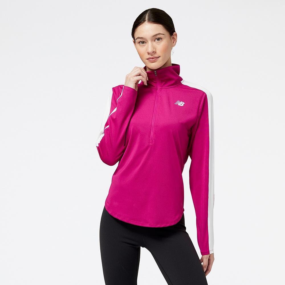 New Balance Womens Accelerate Core Half Zip - Cosmic Orchid