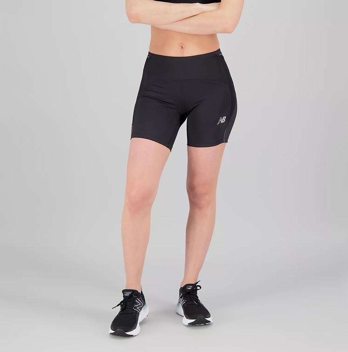 New Balance Womens Impact Fitted Shorts - Black