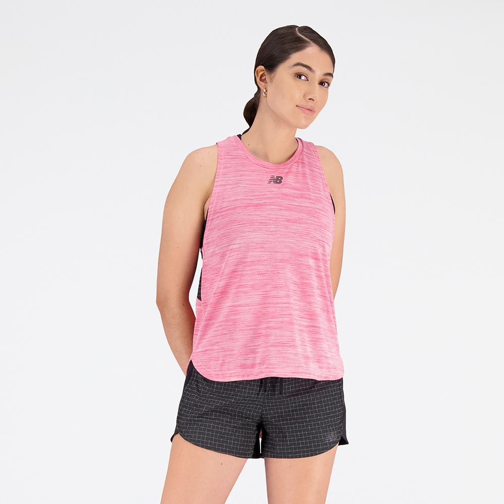 New Balance Womens Impact Run Luminous Tank - Stone Pink Heather