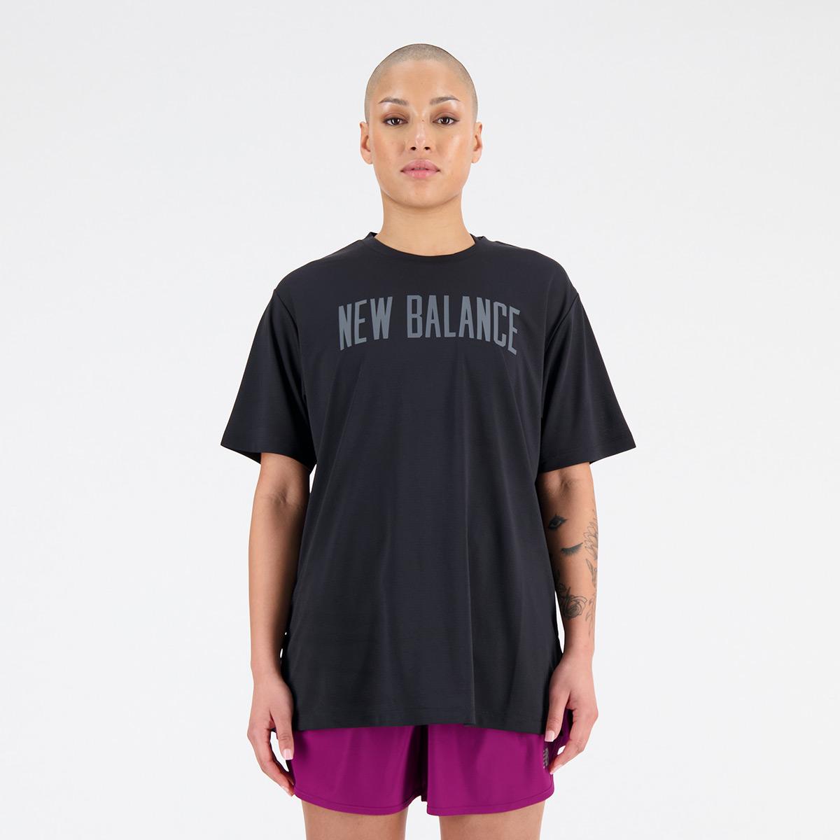 New Balance Womens Relentless Oversized T-shirt - Black
