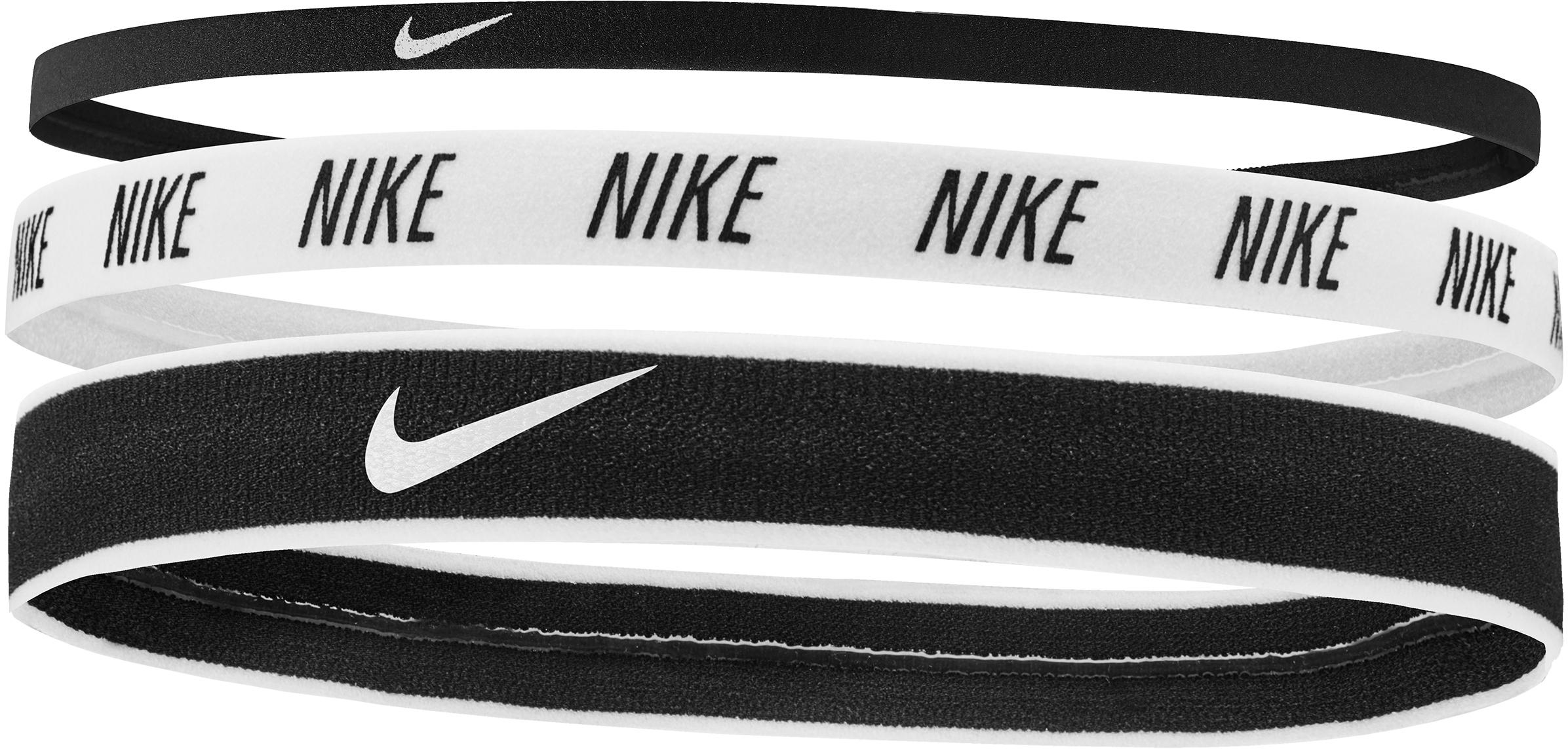 Nike Mixed Width Headbands 3 Pack - Black/white/black