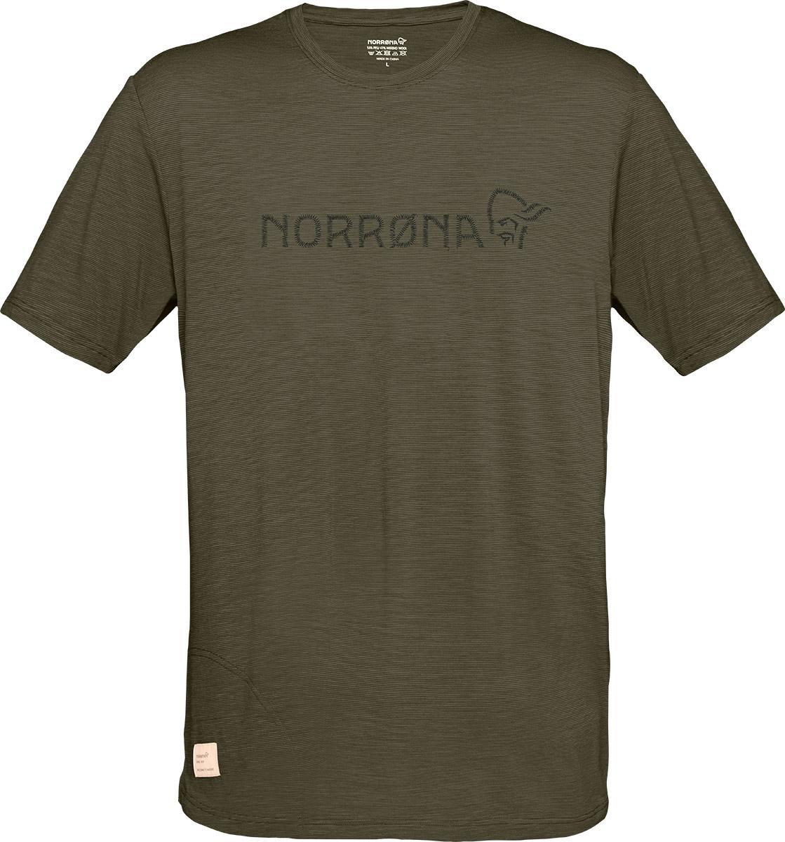 Norrna Svalbard Wool T- Shirt - Olive Night/rosin
