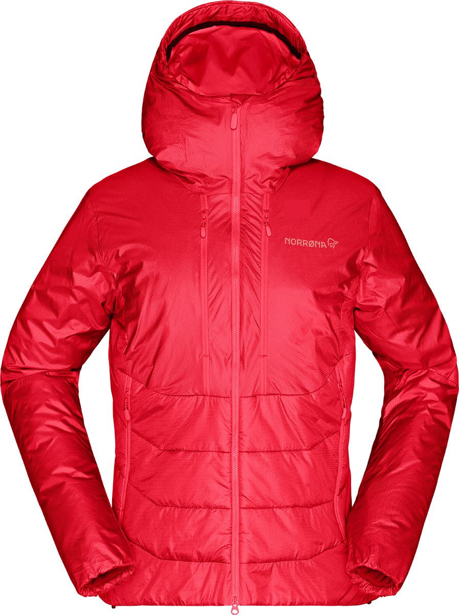 Norrna Womens Trollveggen Primaloft100 Zip Hooded Jacket - True Red