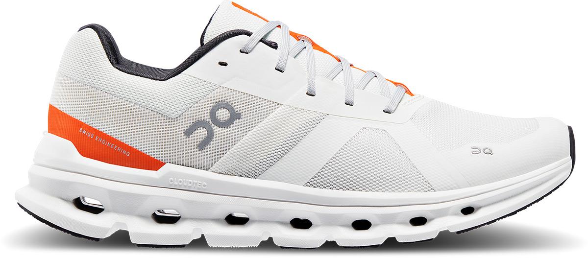 On Cloudrunner Running Shoes (wide) - Undyed-white / Flame (wide)