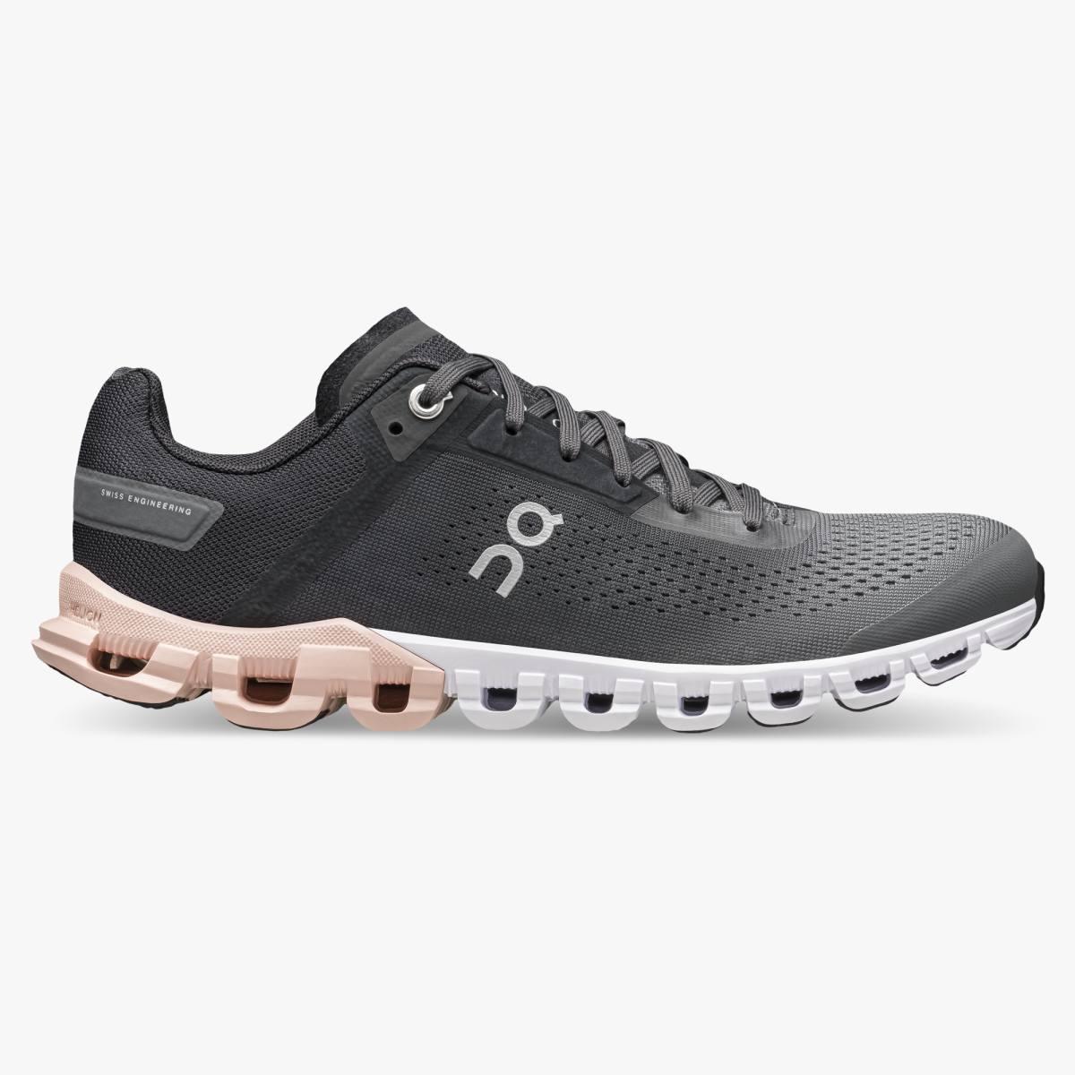 On Womens Cloudflow Running Shoes - Rock/rose