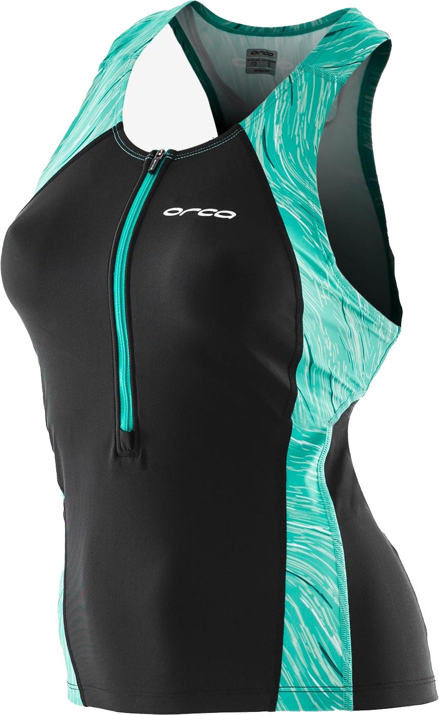 Orca Core Womens Support Singlet - Black/turquoise