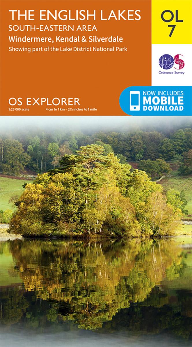 Ordnance Survey Ol7 The English Lakes - South Eastern Area Map - Os Explorer