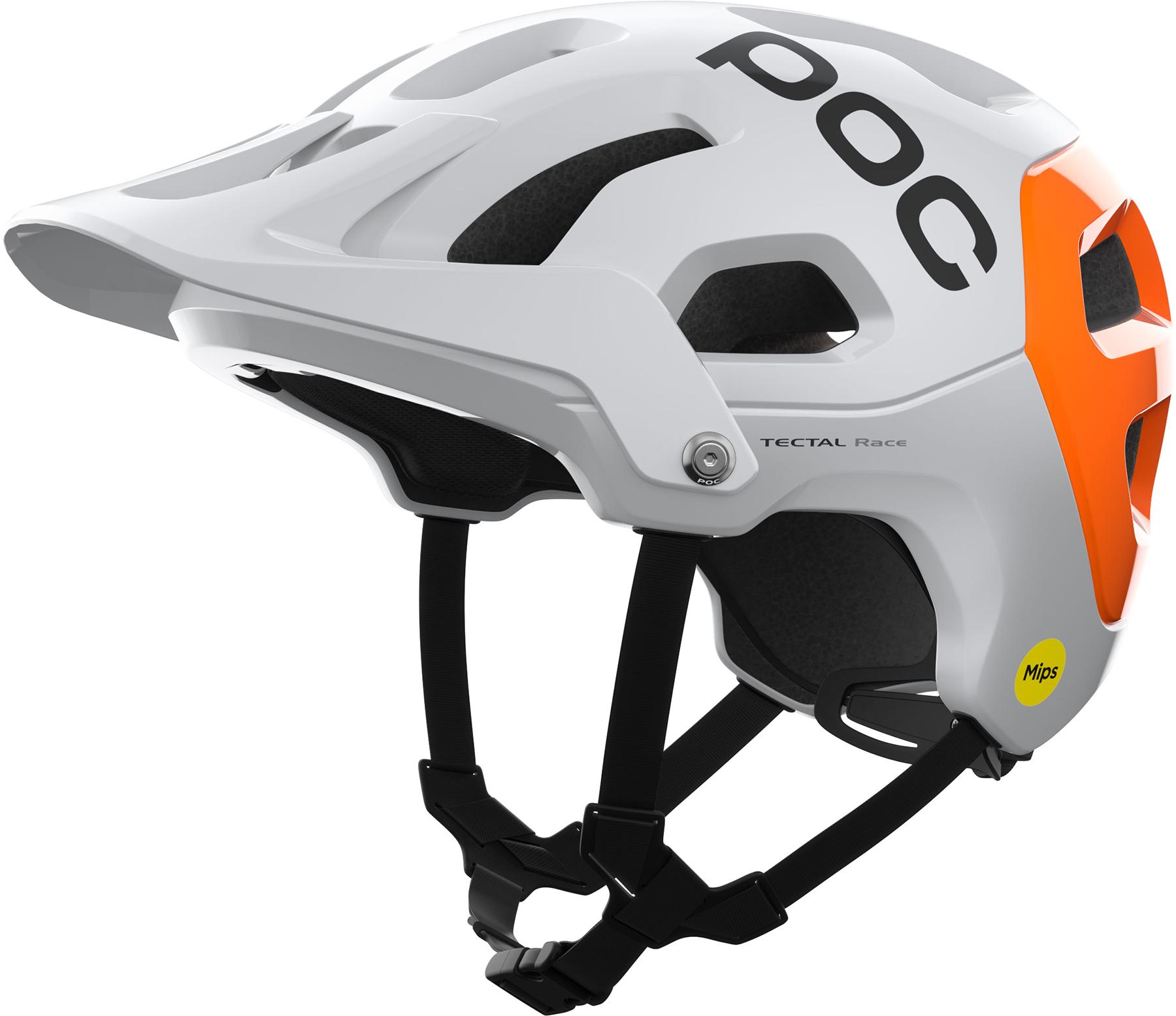 Poc Tectal Race Mips Nfc Helmet - Hydrogen White/fluorescent Orange Avip