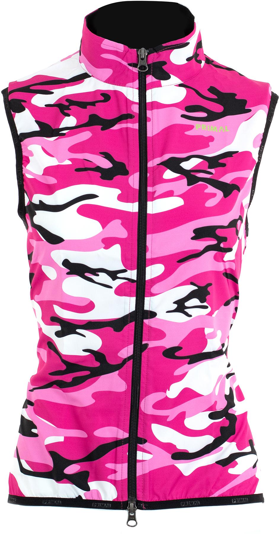 Primal Womens Camo Wind Vest - Pink/black