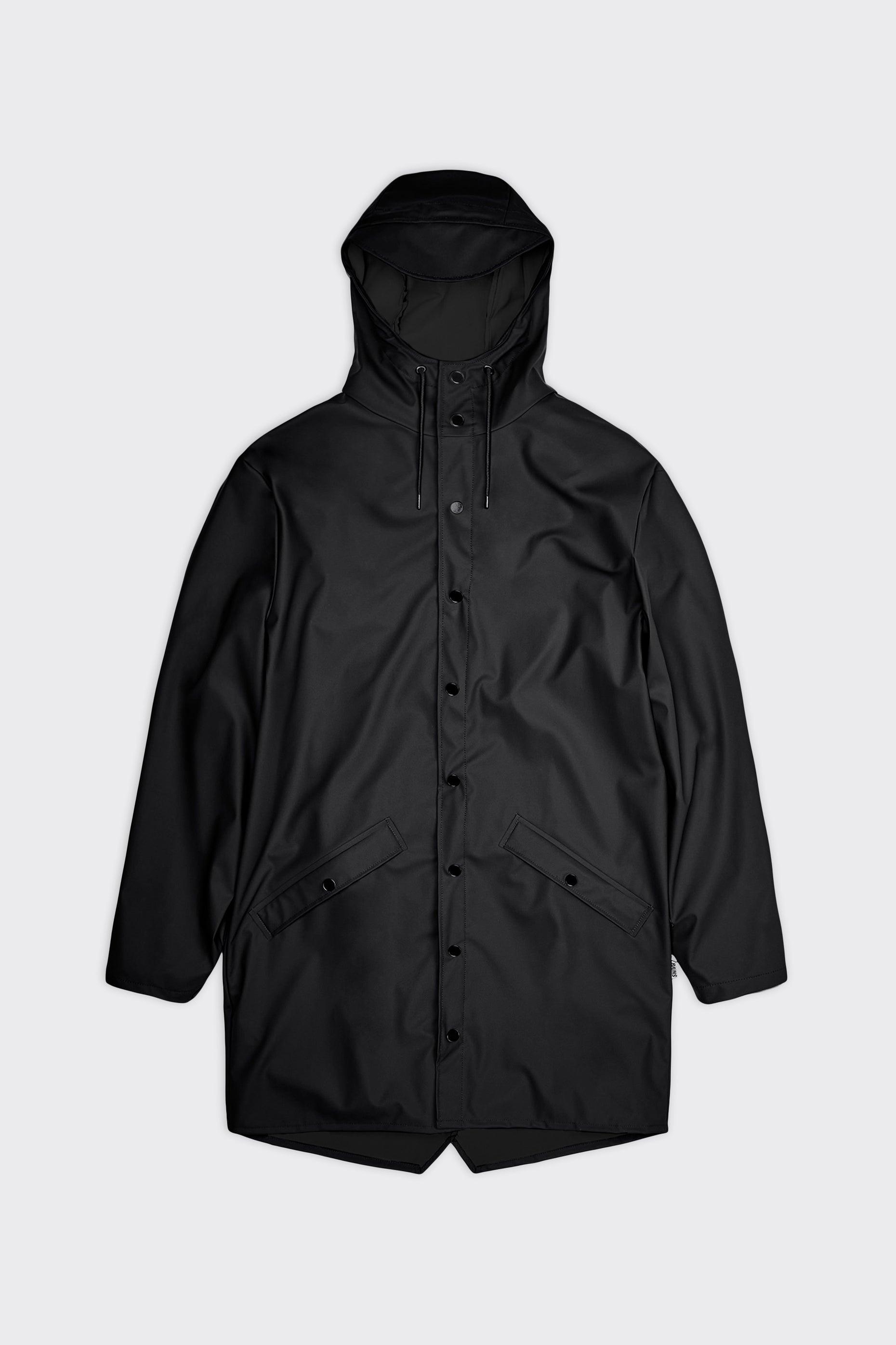 Rains Long Waterproof Jacket - Black