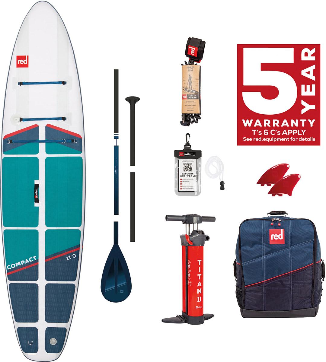 Red Paddle Co Compact 11.0  Paddle Board Package - Blue/white