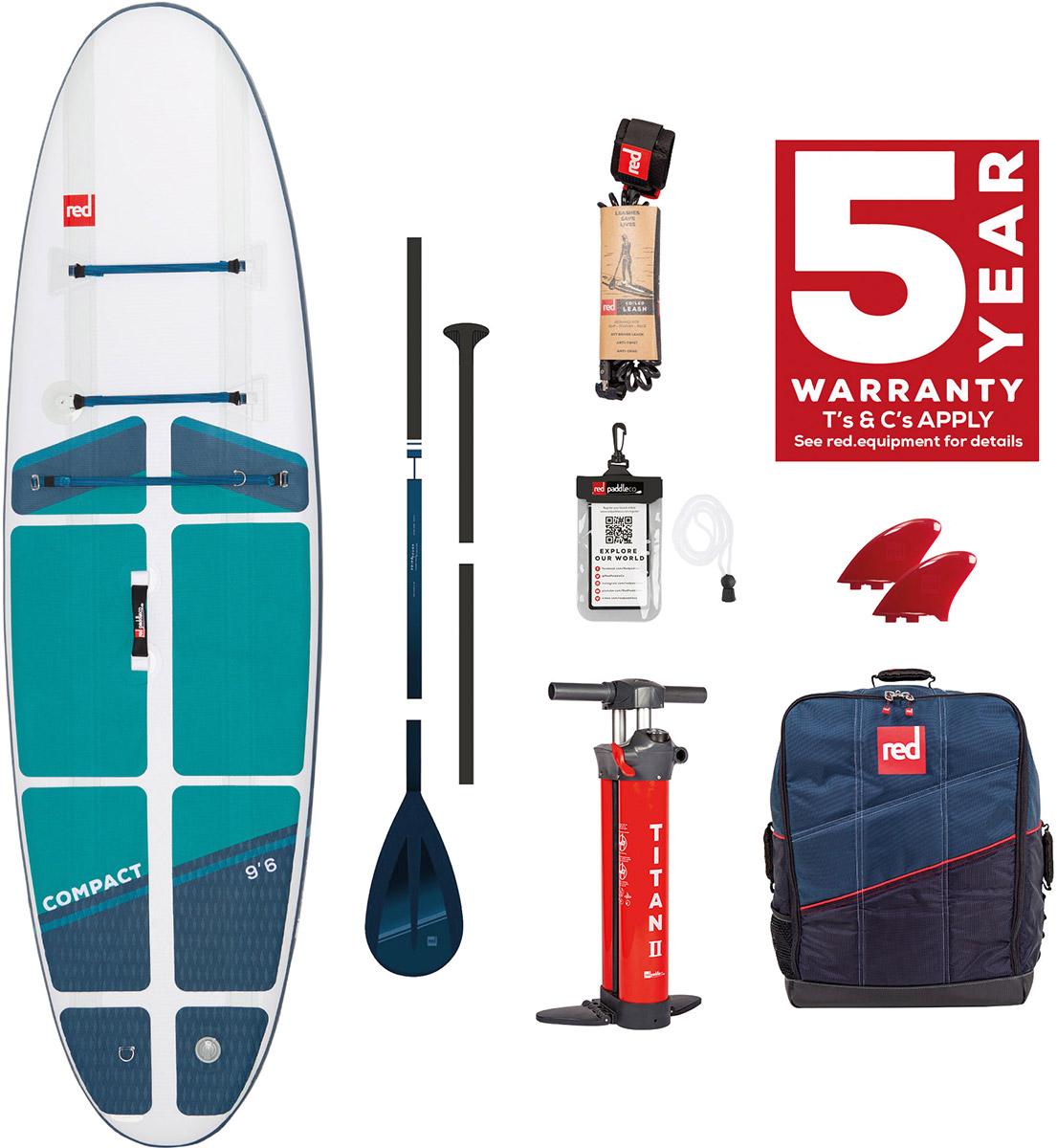 Red Paddle Co Compact 9.6 Paddle Board Package - Blue/white