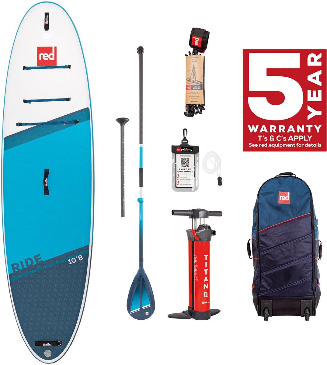Red Paddle Co Ride 10.8 Hybrid Tough Paddle Board Package - Blue