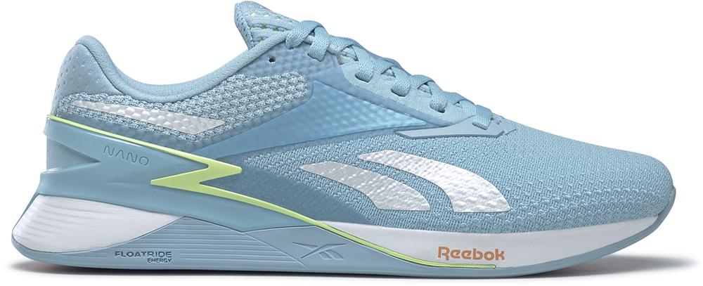 Reebok Womens Nano X3 Gym Shoes - Blue Pearl/energy Glow/peach Fuz