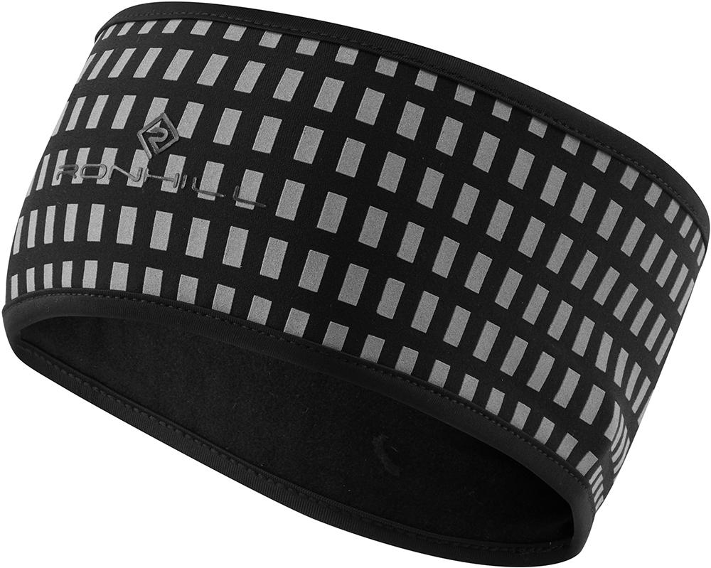 Ronhill Afterhours Headband - Black/bright White/reflect