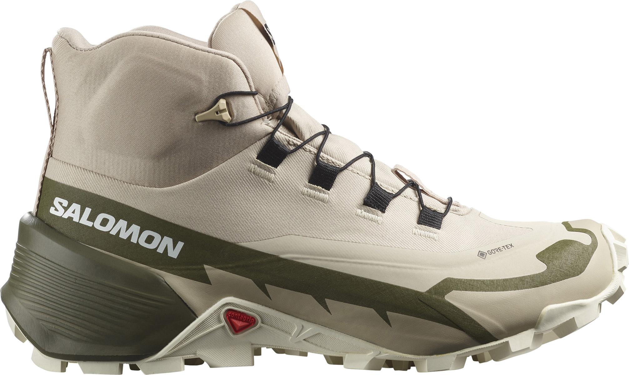 Salomon Womens Cross Hike 2 Mid Gore-tex Hiking Shoes - Feather Gray/olive Night/white