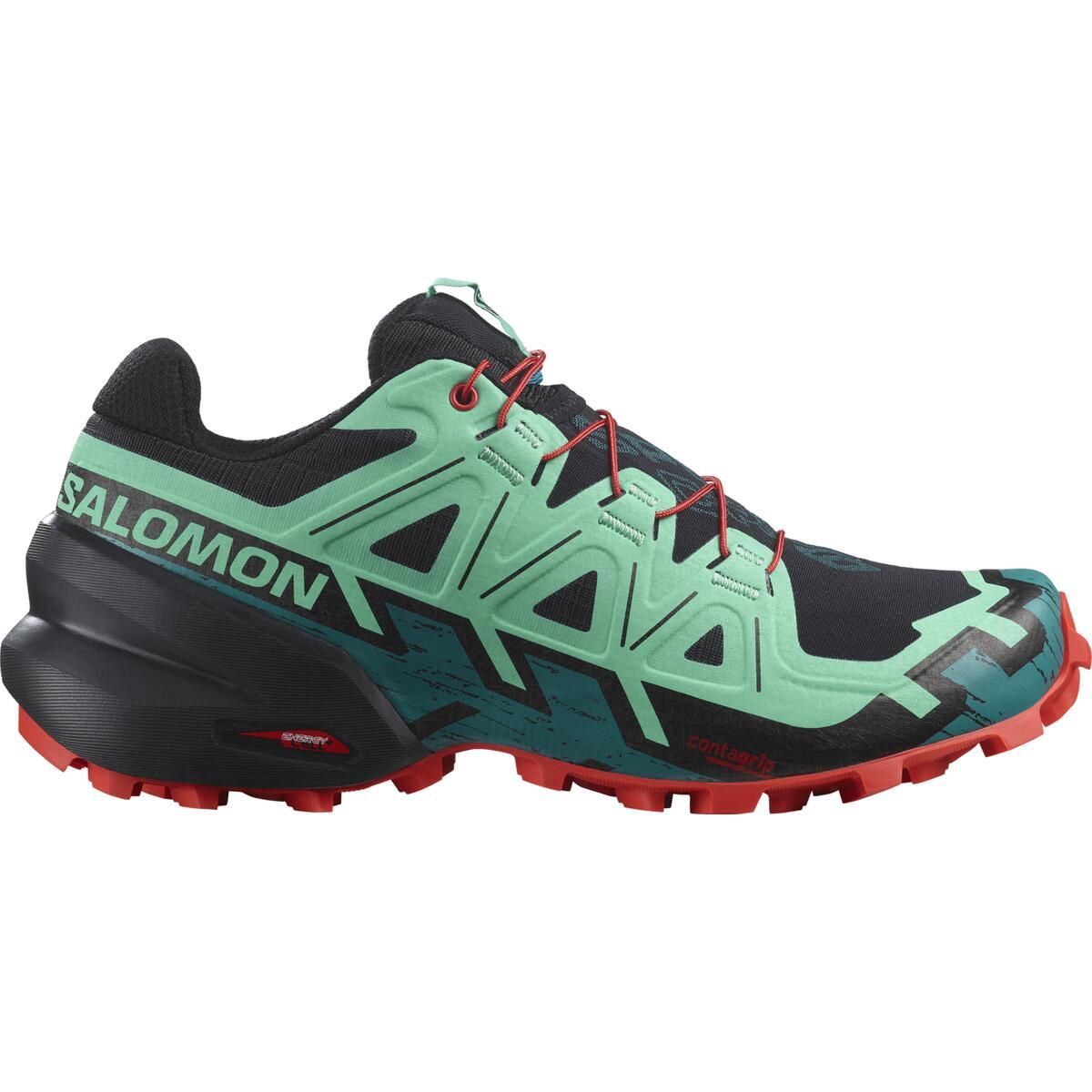 Salomon Womens Speedcross 6 Trail Shoes - Black/biscay Green