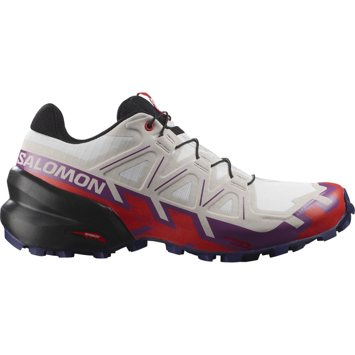 Salomon Womens Speedcross 6 Trail Shoes - White/sparkling Grape