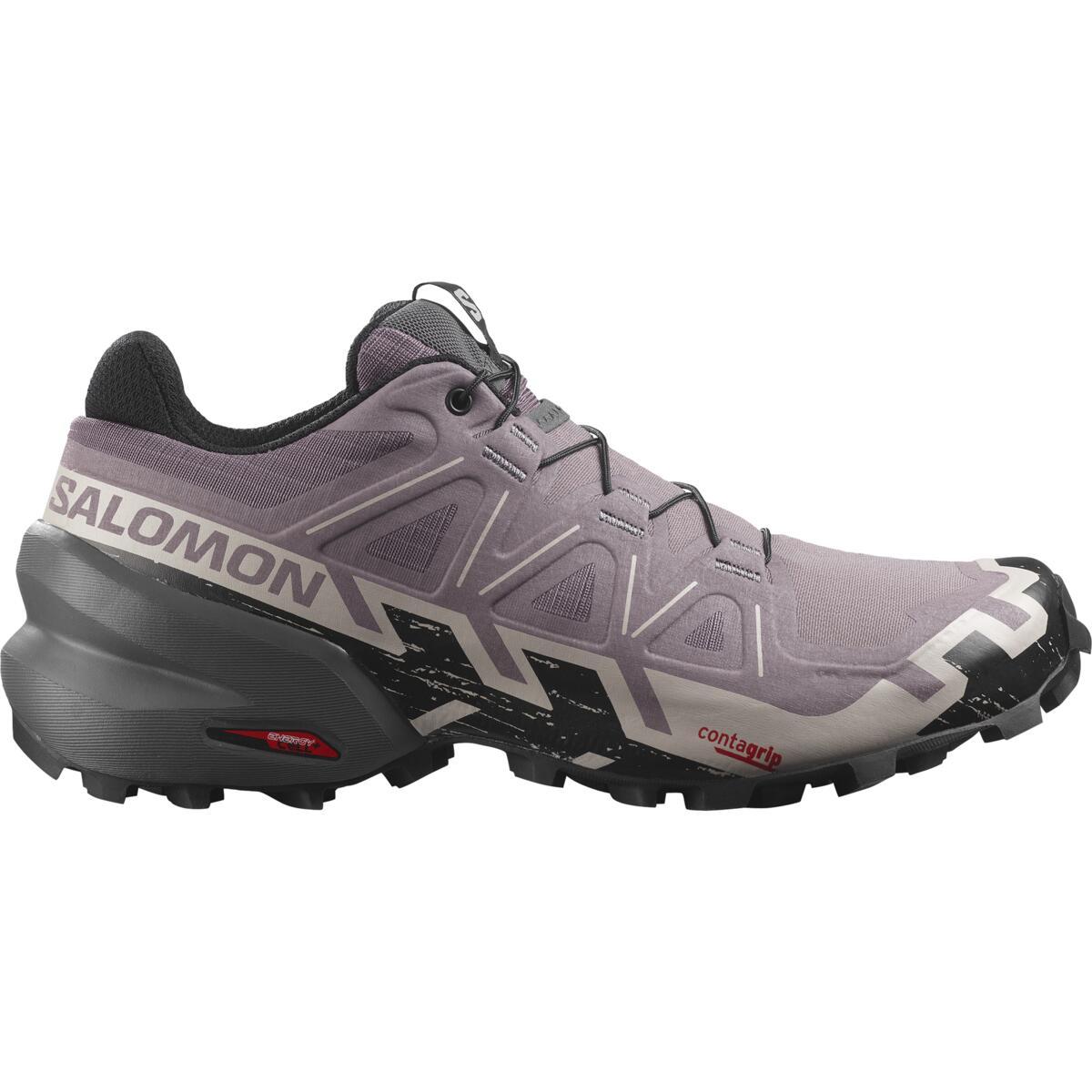 Salomon Womens Speedcross 6 Wide Trail Shoes - Moonscape/black